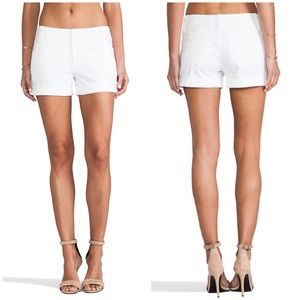 Alice + Olivia Cady Cuff Shorts White 2 cotton